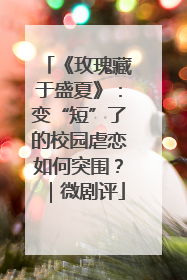 《玫瑰藏于盛夏》：变“短”了的校园虐恋如何突围？｜微剧评