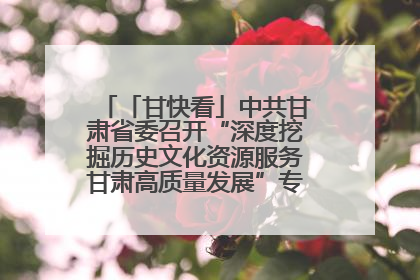 「甘快看」中共甘肃省委召开“深度挖掘历史文化资源服务甘肃高质量发展”专题协商座谈会 胡昌升主持并讲话