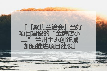 「聚焦兰洽会」当好项目建设的“金牌店小二” 兰州生态创新城加速推进项目建设