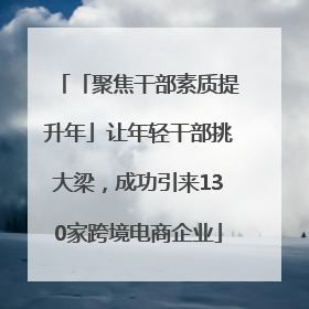 「聚焦干部素质提升年」让年轻干部挑大梁，成功引来130家跨境电商企业
