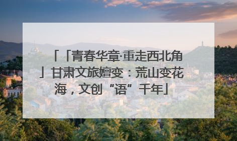 「青春华章·重走西北角」甘肃文旅嬗变：荒山变花海，文创“语”千年