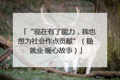“现在有了能力，我也想为社会作点贡献”（稳就业·暖心故事）