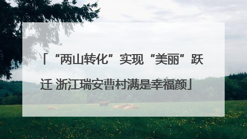 “两山转化”实现“美丽”跃迁 浙江瑞安曹村满是幸福颜