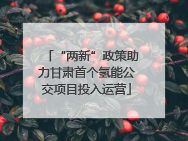 “两新”政策助力甘肃首个氢能公交项目投入运营