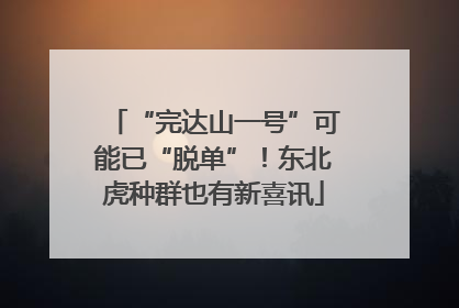 “完达山一号”可能已“脱单”！东北虎种群也有新喜讯