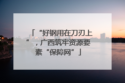 “好钢用在刀刃上”，广西筑牢资源要素“保障网”