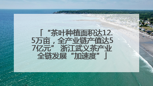 “茶叶种植面积达12.5万亩，全产业链产值达57亿元” 浙江武义茶产业全链发展“加速度”