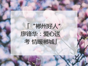 “郴州好人”廖锋华：爱心送考 情暖郴城