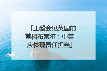 王毅会见英国前首相布莱尔：中英应体现责任担当