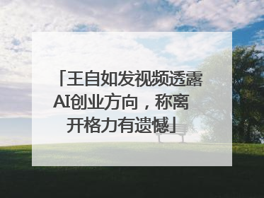 王自如发视频透露AI创业方向，称离开格力有遗憾