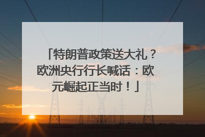 特朗普政策送大礼？欧洲央行行长喊话：欧元崛起正当时！