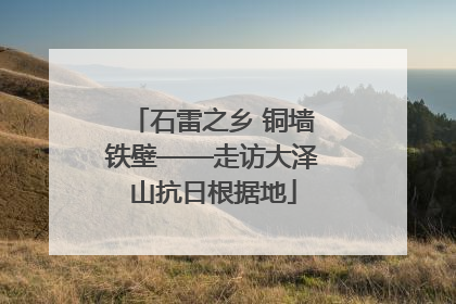 石雷之乡 铜墙铁壁——走访大泽山抗日根据地