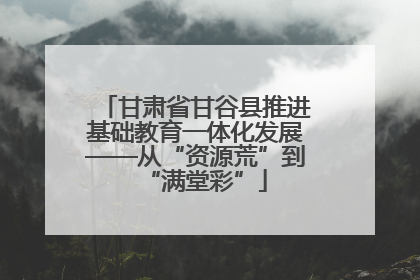 甘肃省甘谷县推进基础教育一体化发展——从“资源荒”到“满堂彩”