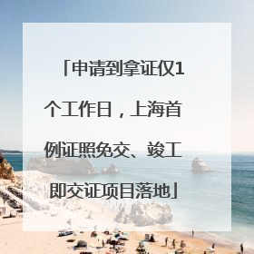 申请到拿证仅1个工作日，上海首例证照免交、竣工即交证项目落地