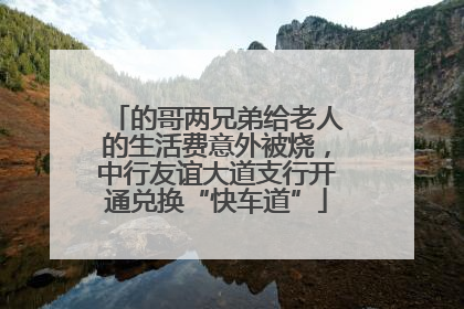 的哥两兄弟给老人的生活费意外被烧，中行友谊大道支行开通兑换“快车道”