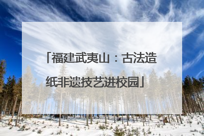 福建武夷山：古法造纸非遗技艺进校园