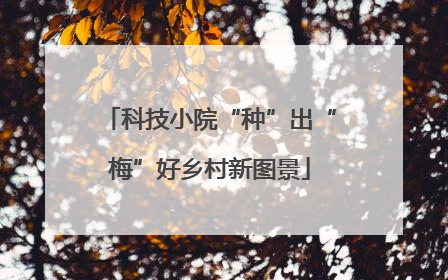 科技小院“种”出“梅”好乡村新图景