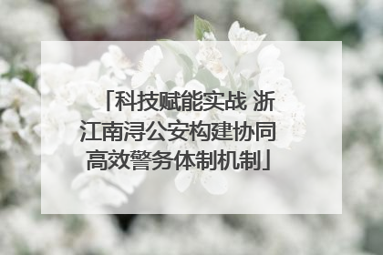 科技赋能实战 浙江南浔公安构建协同高效警务体制机制