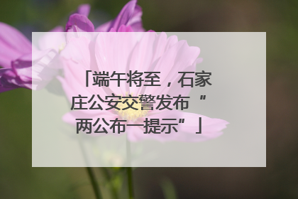 端午将至，石家庄公安交警发布“两公布一提示”