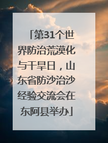 第31个世界防治荒漠化与干旱日，山东省防沙治沙经验交流会在东阿县举办
