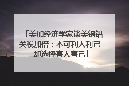美加经济学家谈美钢铝关税加倍：本可利人利己 却选择害人害己
