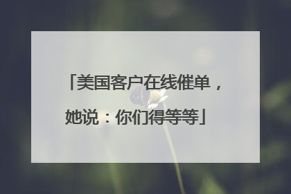 美国客户在线催单，她说：你们得等等