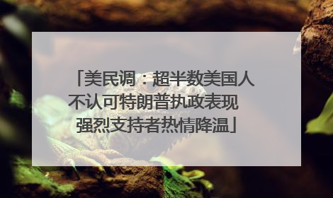 美民调：超半数美国人不认可特朗普执政表现 强烈支持者热情降温