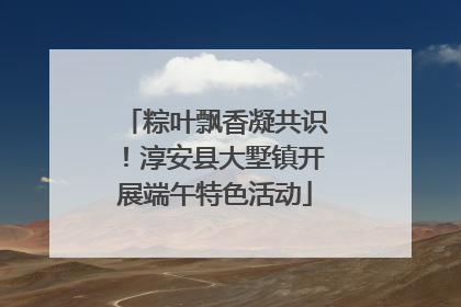 粽叶飘香凝共识！淳安县大墅镇开展端午特色活动
