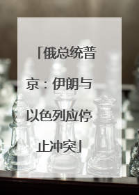 俄总统普京：伊朗与以色列应停止冲突