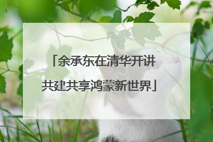 余承东在清华开讲 共建共享鸿蒙新世界