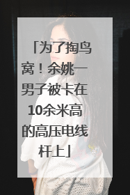 为了掏鸟窝！余姚一男子被卡在10余米高的高压电线杆上