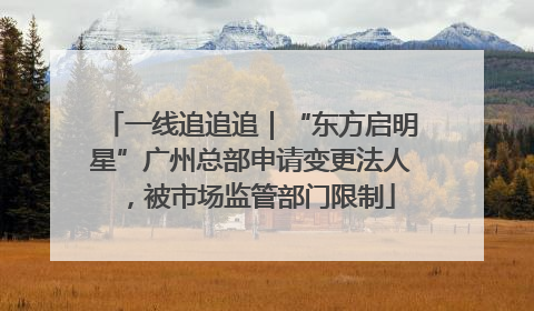 一线追追追｜“东方启明星”广州总部申请变更法人，被市场监管部门限制