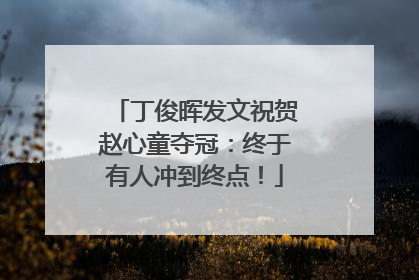 丁俊晖发文祝贺赵心童夺冠：终于有人冲到终点！