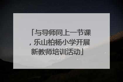 与导师同上一节课，乐山柏杨小学开展新教师培训活动