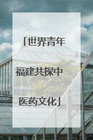 世界青年福建共探中医药文化