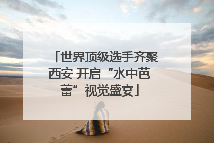 世界顶级选手齐聚西安 开启“水中芭蕾”视觉盛宴