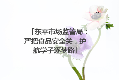 东平市场监管局：严把食品安全关，护航学子逐梦路