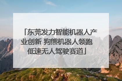 东莞发力智能机器人产业创新 狗熊机器人领跑低速无人驾驶赛道