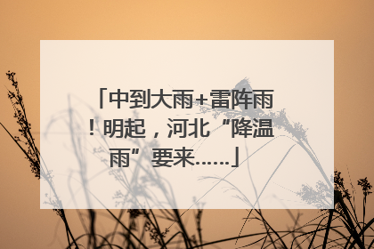 中到大雨+雷阵雨！明起，河北“降温雨”要来……