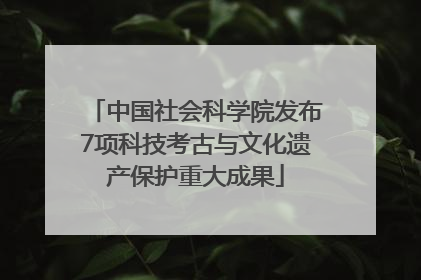 中国社会科学院发布7项科技考古与文化遗产保护重大成果