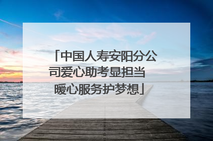 中国人寿安阳分公司爱心助考显担当 暖心服务护梦想