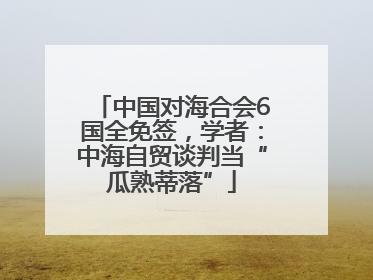 中国对海合会6国全免签，学者：中海自贸谈判当“瓜熟蒂落”