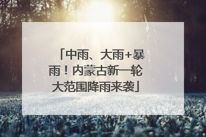 中雨、大雨+暴雨！内蒙古新一轮大范围降雨来袭