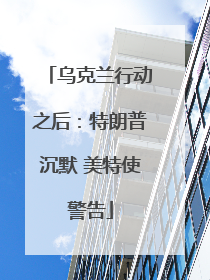 乌克兰行动之后：特朗普沉默 美特使警告
