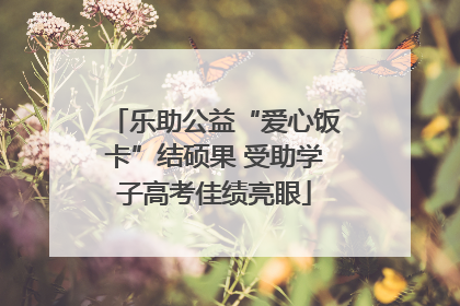 乐助公益“爱心饭卡”结硕果 受助学子高考佳绩亮眼