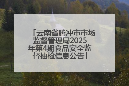 云南省腾冲市市场监督管理局2025年第4期食品安全监督抽检信息公告
