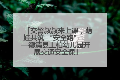 交警叔叔来上课，萌娃共筑 “安全路”——德清县上柏幼儿园开展交通安全课