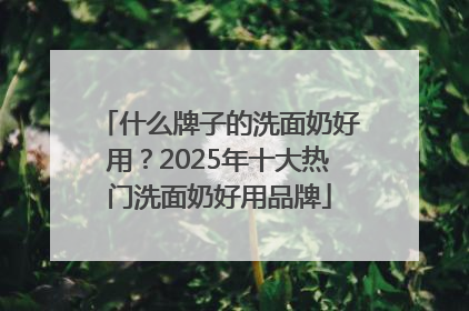 什么牌子的洗面奶好用？2025年十大热门洗面奶好用品牌