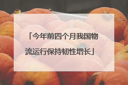 今年前四个月我国物流运行保持韧性增长