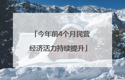 今年前4个月民营经济活力持续提升